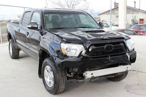 2012 toyota tacoma double cab long bed v6 4wd damaged salvage low miles loaded!!