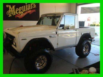 1969 ford bronco 4wd turbo diesel lifted 5-speed manual white leather