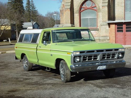 1976 ford f-100 green custom pickup truck