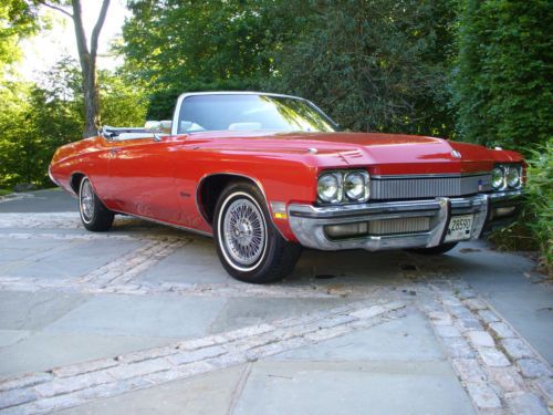 1972 buick centurion convertible red w/white interior cruise power options ac