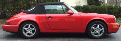 1994 guards red porsche 911 convertible - 21,000 miles like new