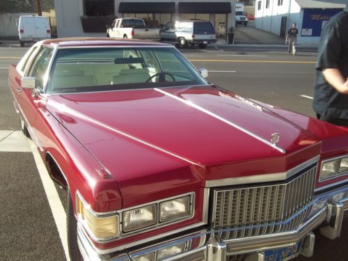 1975 cadillac coupe de ville, 91900 org. miles, white on red, original owner