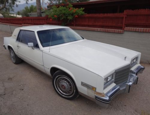 1984 cadillac eldorado 100% rust free az car loaded ac white w/ blue v8 clean !