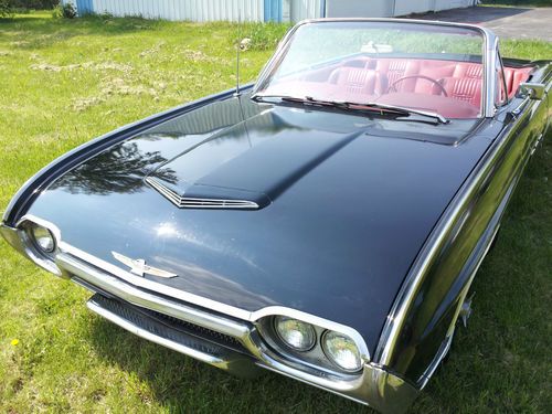 1963 ford thunderbird convertible factory black/red stored 27 years runs great
