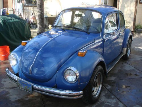 1973 vw super beetle excellent runing. orig blue plates 1600 dual port solid car