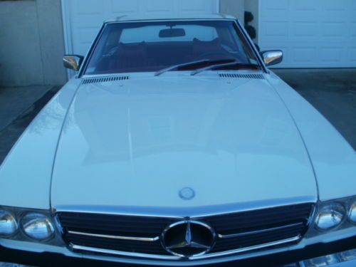 1977 mercedes 450sl white with red interior excellent