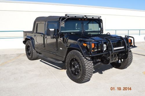 2002 hummer h1 black 4 door open top with low miles and in excellent condition