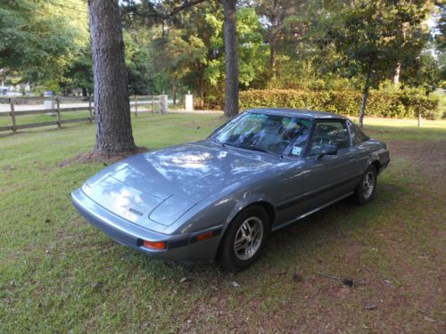 1985, 85 blue mazda rx7gs sports car with great rotary engine