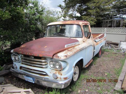 1958 dodge sweptside pickup---original---runs and drives---needs whatever