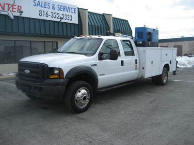 2007 ford f-550 crew cab 4x4 utility/crane truck - welder/generator