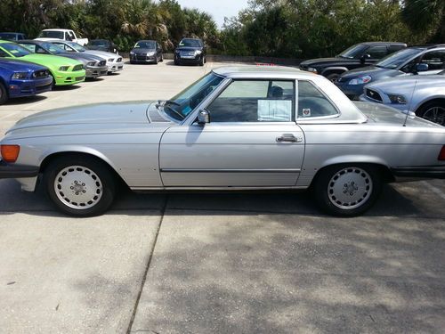 Mercedes-benz 560sl sl-class convertible silver clean w/ new tires and parts