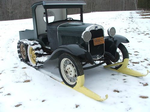 1930 ford model a pickup snowmobile ---runs great