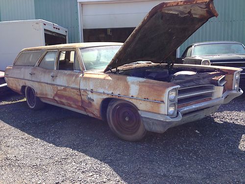 1966 pontiac catalina station wagon *barn find* v8 auto rat rod custom
