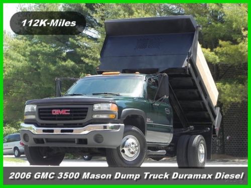 2005 gmc sierra 3500 regular cab mason dump truck 4x4 6.6l dmax diesel duramax