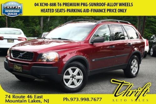 04 xc90-88k-t6 premium pkg-sunroof-heated seats-parking aid-finance price only