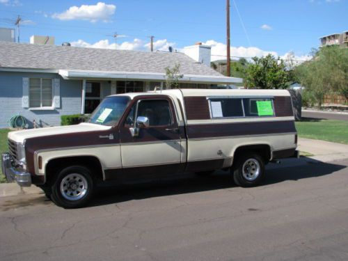 1977 77 chevy chevrolet half ton truck with camper shell rebuilt eng and trans
