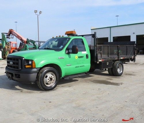 2006 ford f350xl 12' flatbed stakebody pickup truck 6.0l powerstroke diesel lift