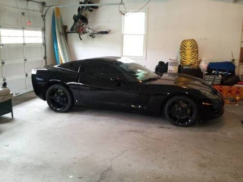 2007 chevrolet corvette c6: 1-owner black/black/black: garage kept seasonal veh.