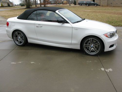 2013 bmw 135is, white with coral red leather interior