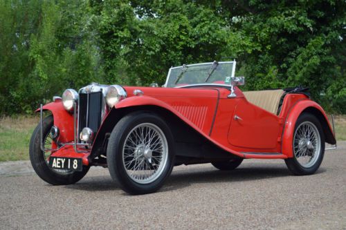1947 mg tc - classic british sports car - red and restored - lots of pictures