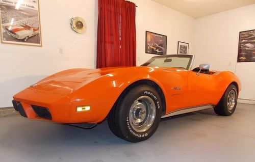 1975 corvette convertible stingray all #s match orange flame low miles!!