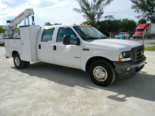 2004 ford f350 f450 diesel crew cab mechanics utility service crane truck rki