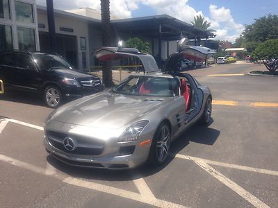 2012 mercedes benz sls amg gullwing alubeam silver bang &amp; olufsen red leather