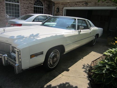 1976 cadillac eldorado coupe - 26,099 miles  all original  white/blue top