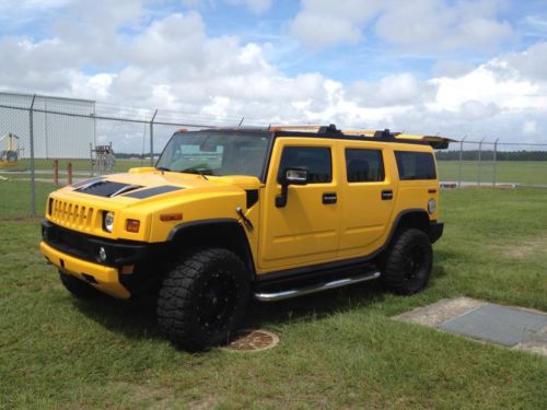 2007 hummer h2 yellow one owner southern truck fully equipped