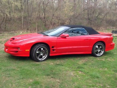 1999 pontiac trans am ws6 convertible red and ready ! drop top fun !