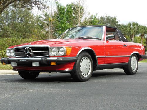 Mercedes 560 sl 1987 mint condition signal red 35,226 miles