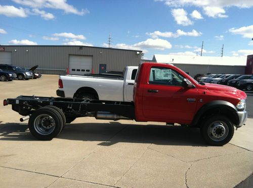 2012 dodge ram 5500 chassis regular cab 4x4 84" cab to axle flame red