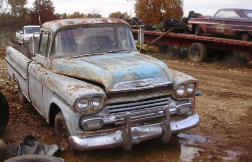 1959 chevy apache fleetside pickup good restoration or rat rod truck