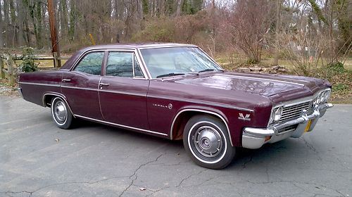 1966 chevrolet impala 4 door. factory 396 big block. you tube video original 73k