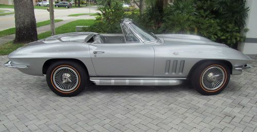 Fully restored beautiful 1966 chevrolet corvette convertible  327/300 silver