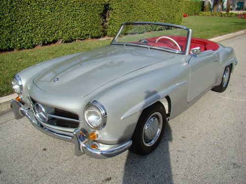 1961 mercedes benz 190sl silver red db180 new interior excellent paint and chrom