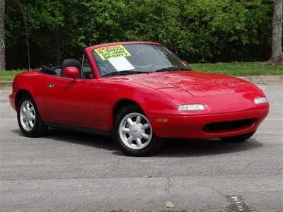 Red convertible black top miata 5 speed manual 1.6l 4 cylinder only 60k miles