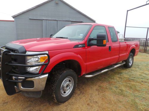 2013 sd f250 4x4 supercab xl v8 6-speed automatic red ext with steel cloth int