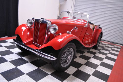 1952 mg td beautiful red over saddle toyota repower 5 speed gorgeous