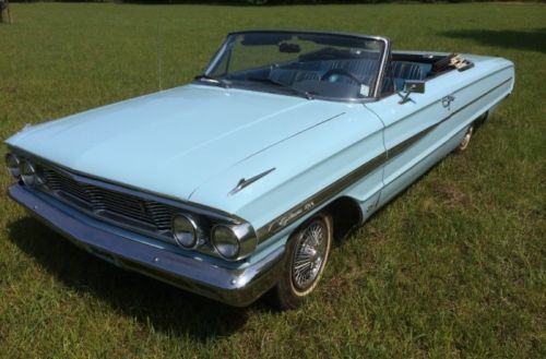 1964 ford galaxie 500 convertible (baby blue) runs &amp; looks great. no reserve 302