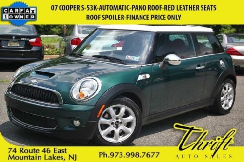 07 cooper s-53k-automatic-pano roof-red leather seats-finance price only