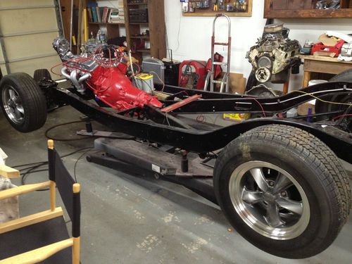 35-40 ford hot rod frame heidt front end with tubular a arms, running reman 350