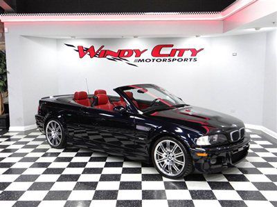2002 bmw m3 convertible~hardtop~6-spd~navigation~stock~black over red~immaculate