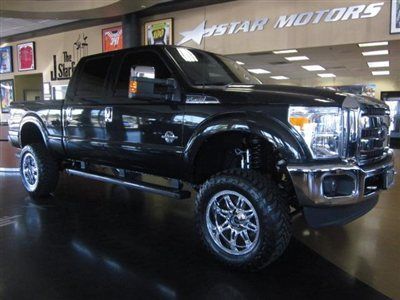 12 ford f250 crew cab lariat 4x4 diesel navigation only 8k new lift rims and trs