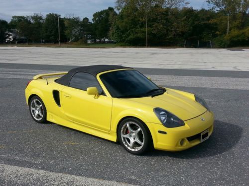 Unique 2001 yellow toyota mr2 spyder body kit leather lowered new top