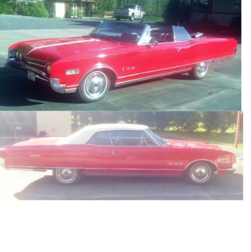 1966 olds ninety-eight 98 convertible, red/white top, 425ci v8, fun classic!