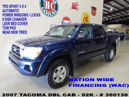 2007 tacoma doublecab trd sport 4x4,v6,cloth,bed cover,16in whls,92k,we finance!