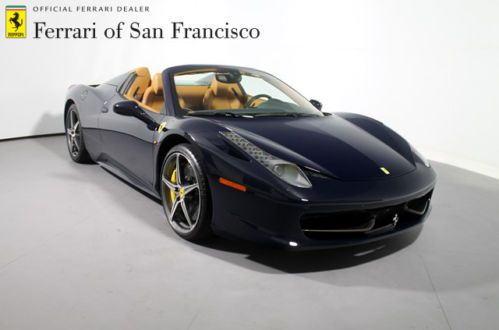 458 spider blue pozzi with cuoio ferrari approved certified front lift option