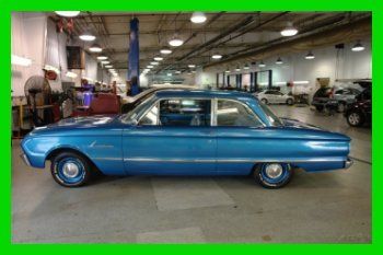 1962 ford falcon 2-door hardtop~blue~6 cylinder~3-speed manual~no reserve