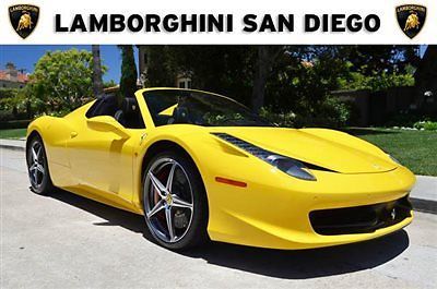 2013 ferrari 458 spider. 600 miles. yellow over black. loaded with options.